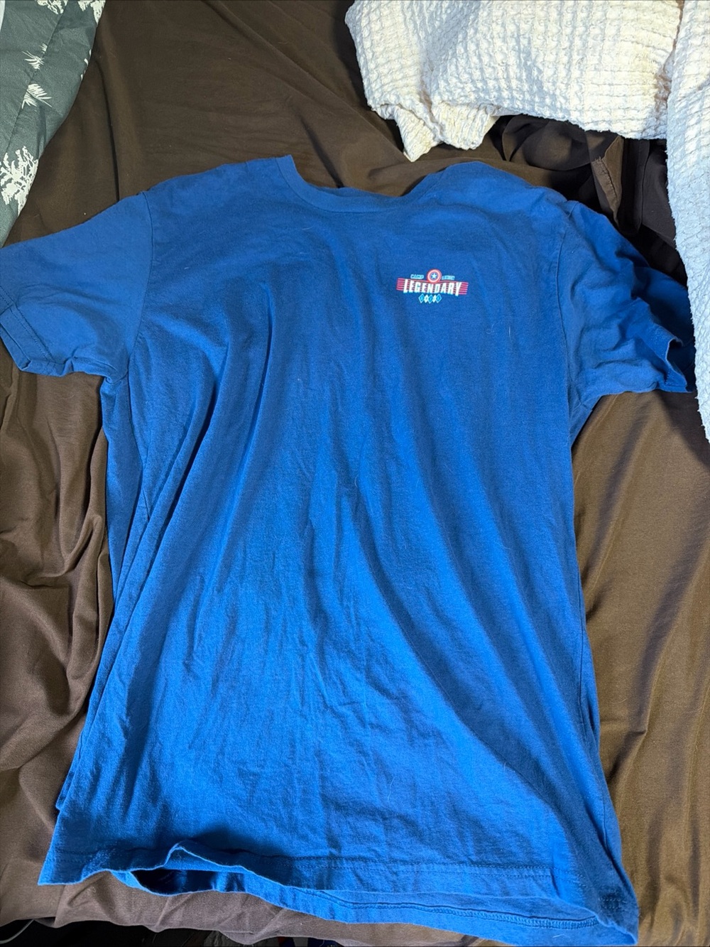 Captain America Legendary Cafe Blue Short-Sleeve Men's T-Shirt Large